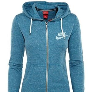 Nike Womens Gym Vintage Full Zip Hoodie Blue